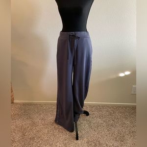 Jaanuu Slate Gray Wide-Leg Scrub Pants with Drawstring